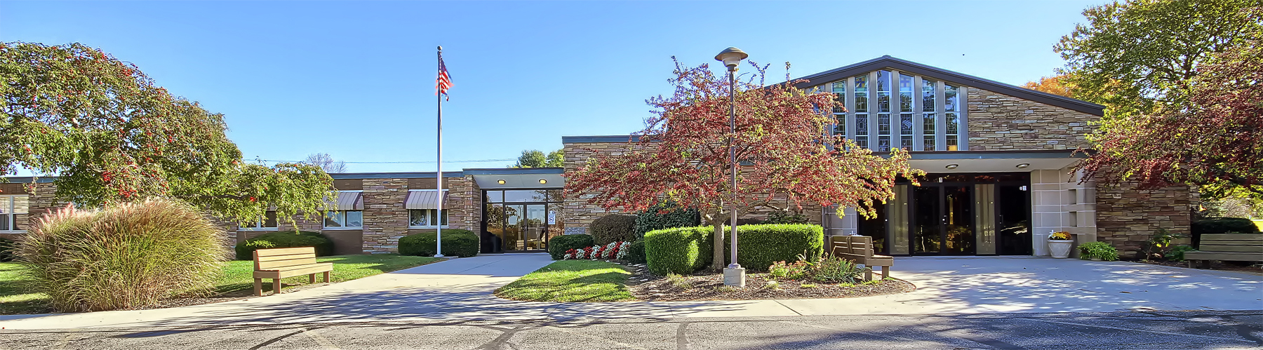 Saint Bernadette Catholic School campus and main entrance