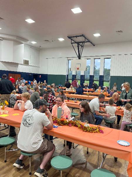 Full gym during the Fall Harvest dinner
