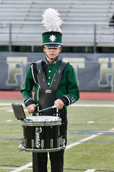 Snare drummer in full uniform