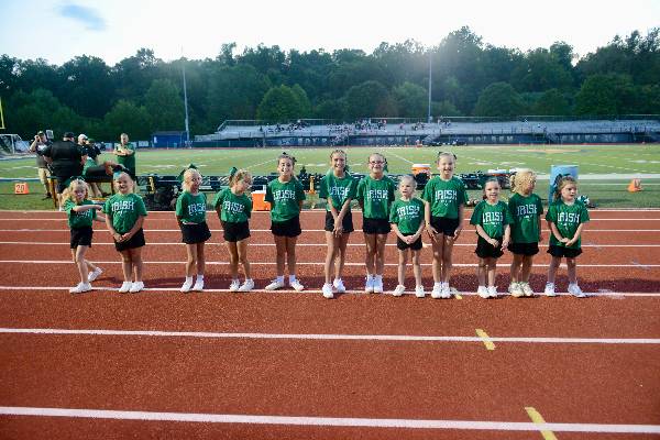 Irish cheer squad lined up on the track