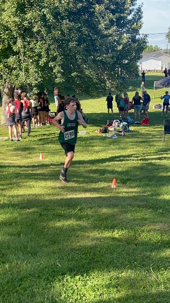 Irish cross country runner on the course