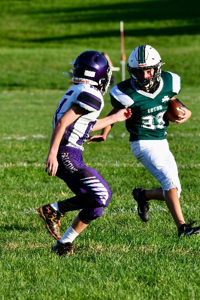 Irish ball carrier cuts past a defender