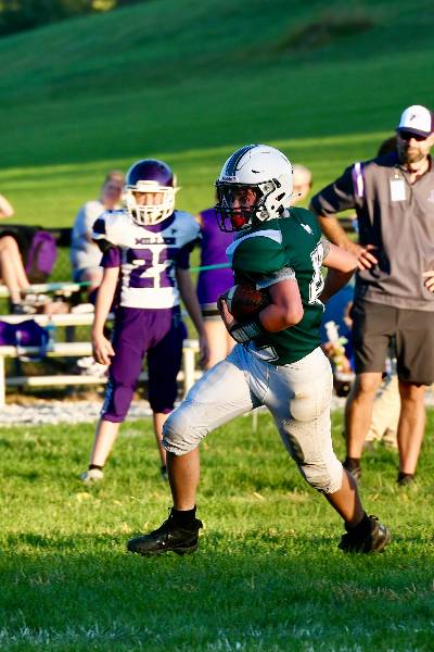 Irish running back carries the ball up the sideline