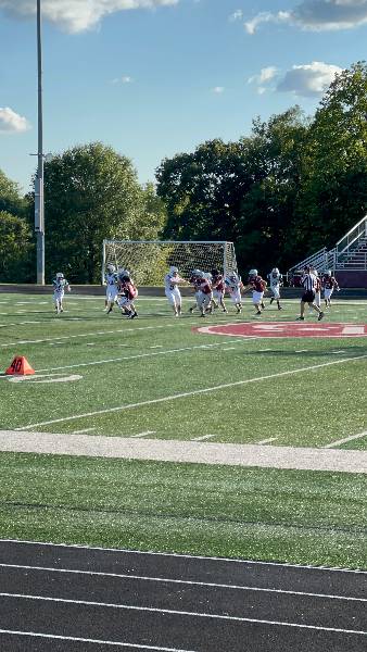 Irish linemen block at Columbus Academy