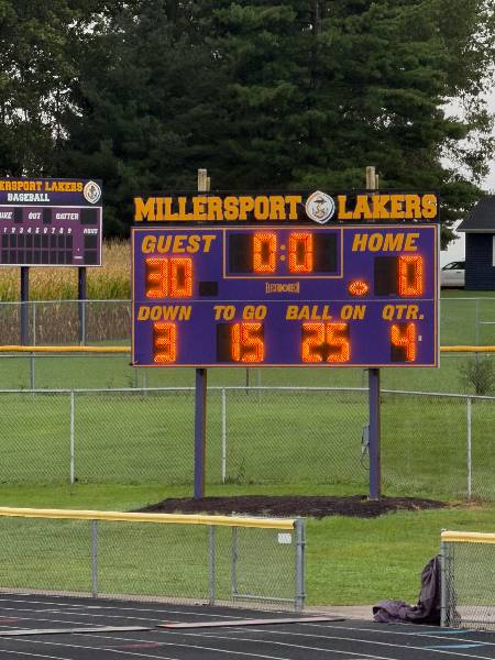 Millersport scoreboard: Guest 30, Home 0