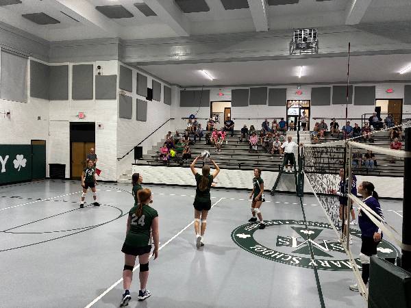 Irish volleyball player serves
