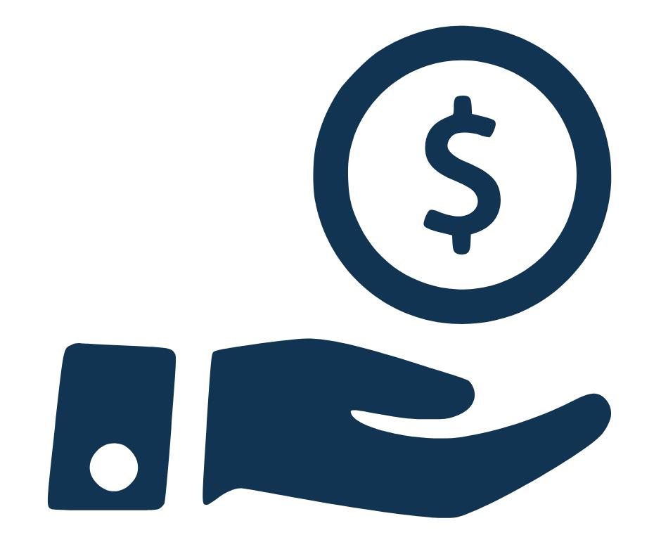 tuition hand with money sign
